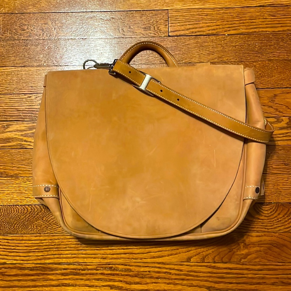 J Peterman leather messenger bag